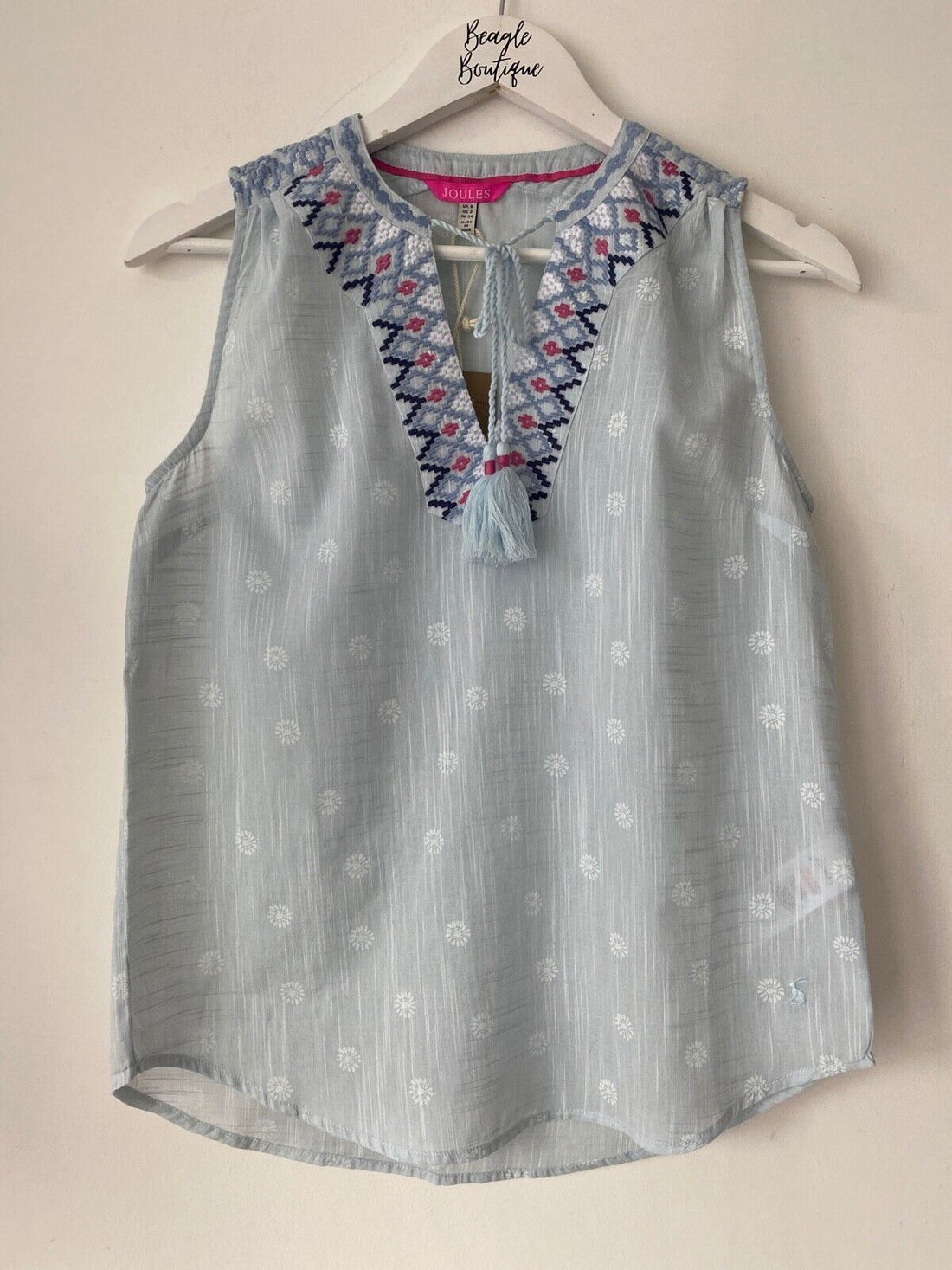 Joules Otille Sleeveless Embroidered Top Sizes: 6 - BB Fashion Outlet