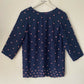 Joules Leah Woven Printed in French Navy Blouse Size 6