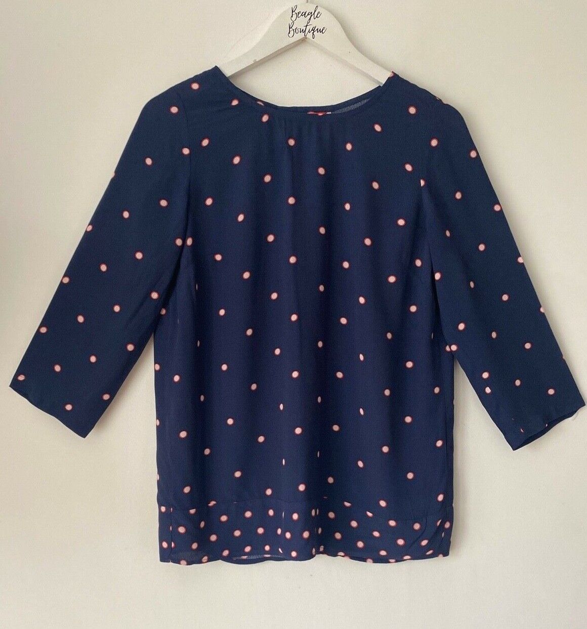 Joules Leah Woven Printed in French Navy Blouse Size 6
