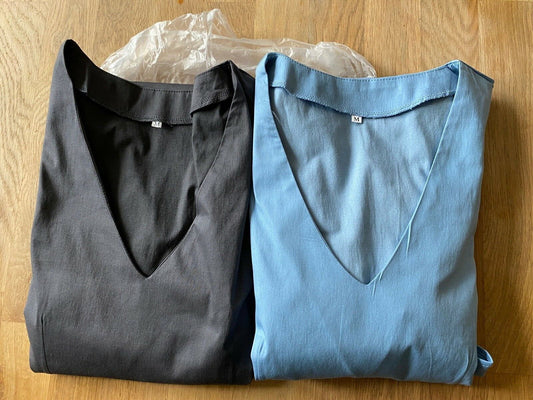 V-Neck Tunic Solid Colour Tunic Dress Size M 10 colours available: Grey or Blue