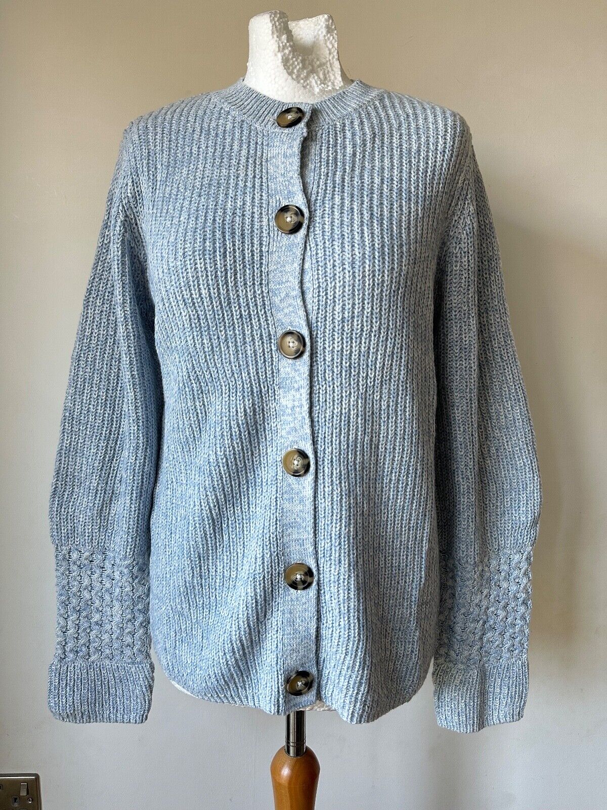 Bonmarche Knit Jumper Cardigan 10-22 Long Sleeve Light Brown Pink Turquoise