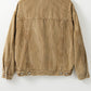 Apricot Studded Buttoned Chest Pockets Corduroy Jacket