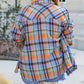 Orange Plus Size Plaid Print Buttoned Shirt