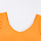 Vitality Orange Color Block Ruffled Knotted Backless One Piece Swimsuit