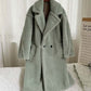 Fleece Coat With Pockets Faux Fur Coat Winter Warm