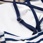 Blue Stripe Drawstring Tummy Control Mix-and-match 2pcs Tankini Swimsuit