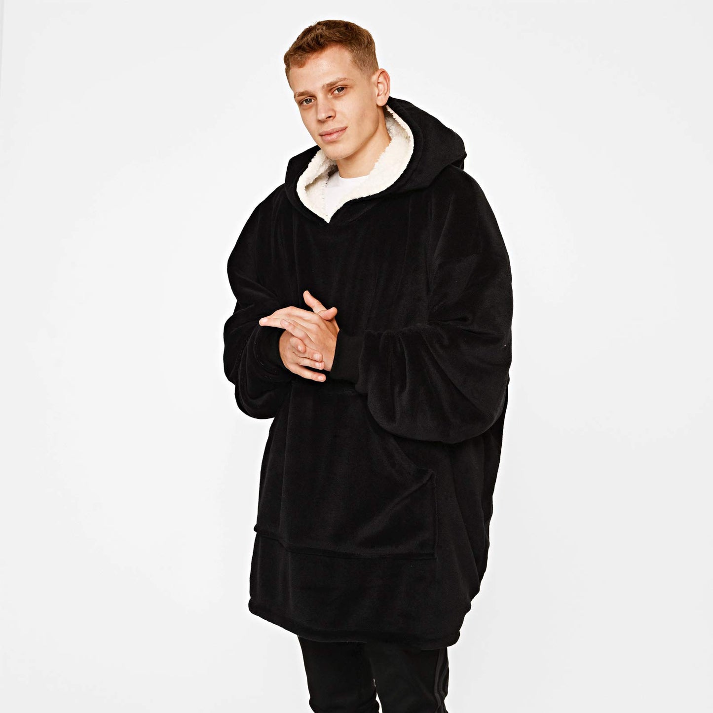 Oversized Hooded Blanket with Ultra Soft Sherpa Lining