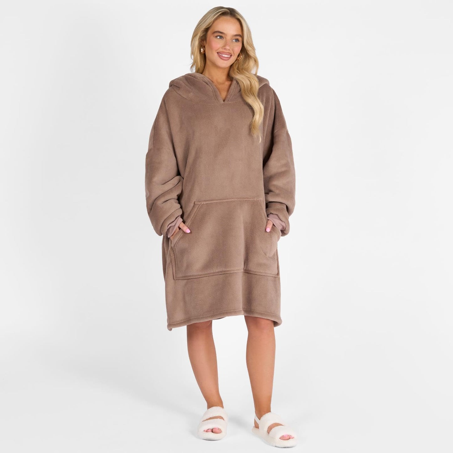 Oversized Hooded Blanket with Ultra Soft Sherpa Lining