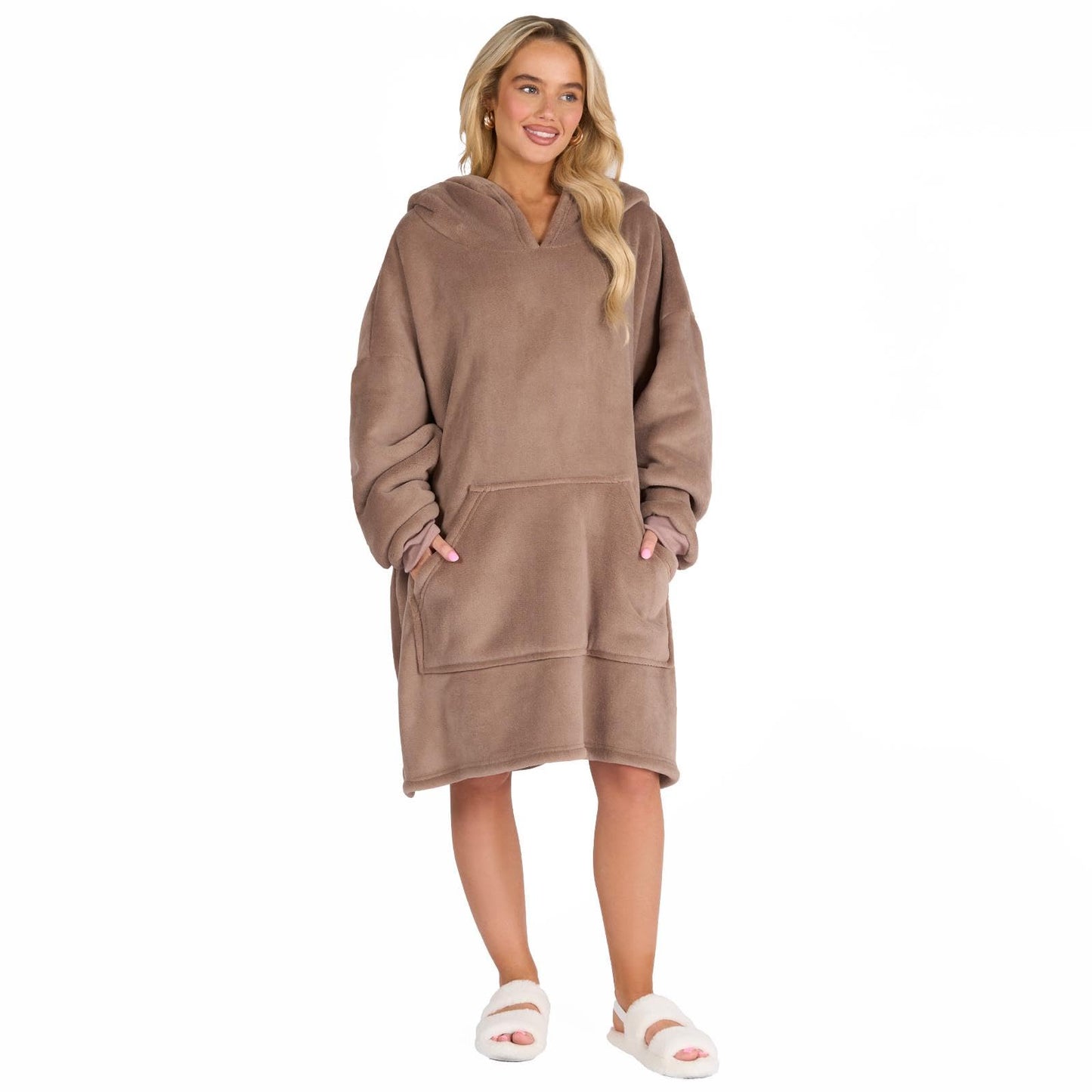 Oversized Hooded Blanket with Ultra Soft Sherpa Lining