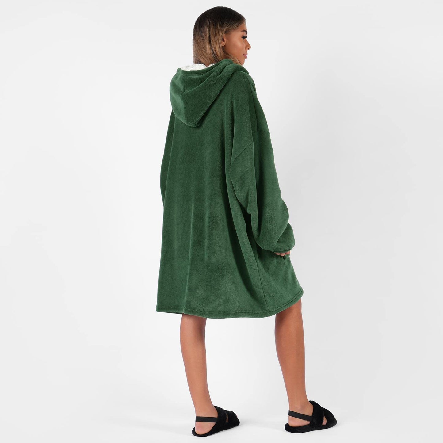 Oversized Hooded Blanket with Ultra Soft Sherpa Lining