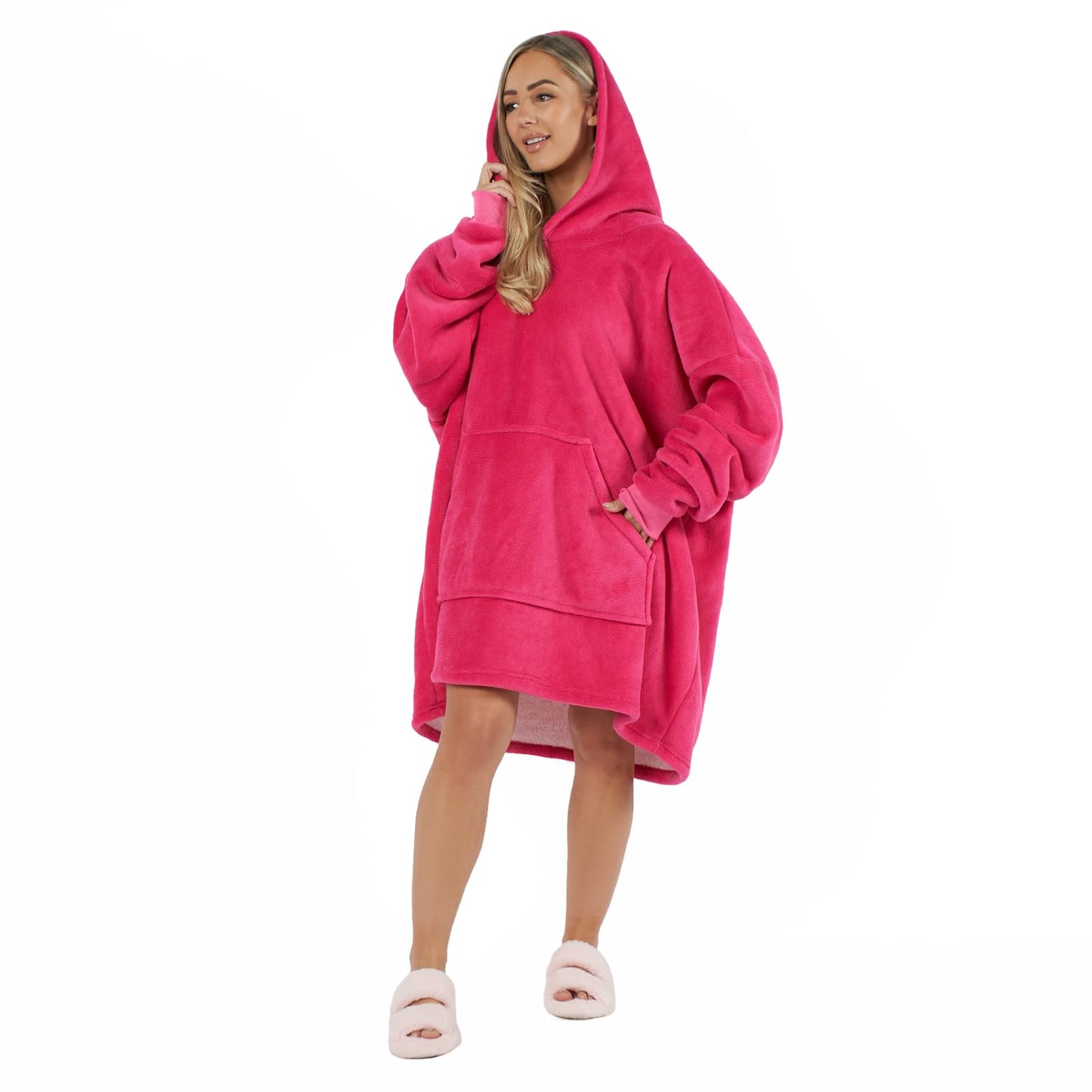 Oversized Hooded Blanket with Ultra Soft Sherpa Lining