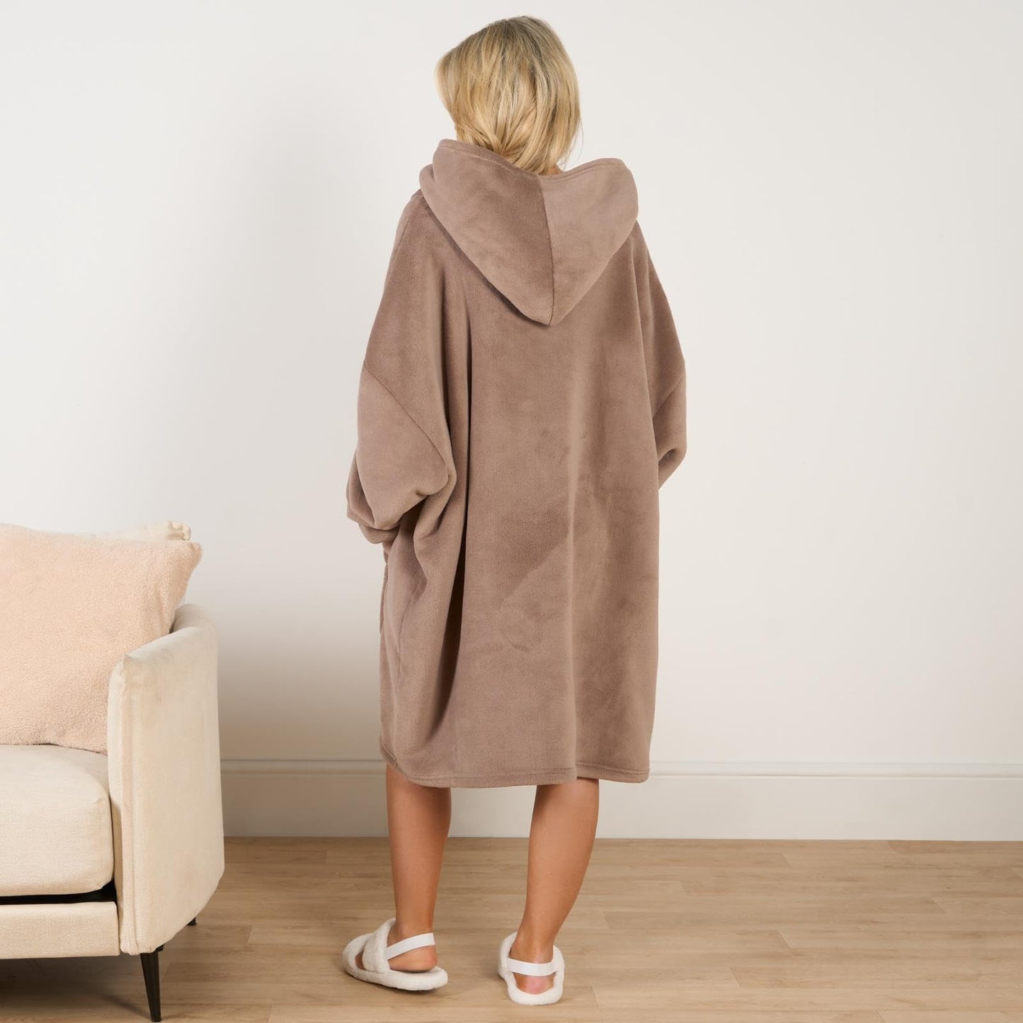 Oversized Hooded Blanket with Ultra Soft Sherpa Lining