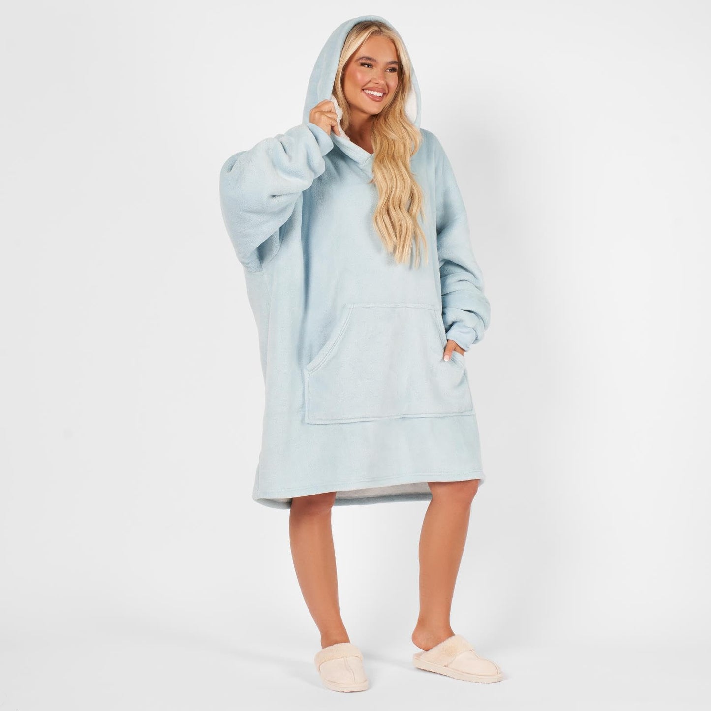 Oversized Hooded Blanket with Ultra Soft Sherpa Lining