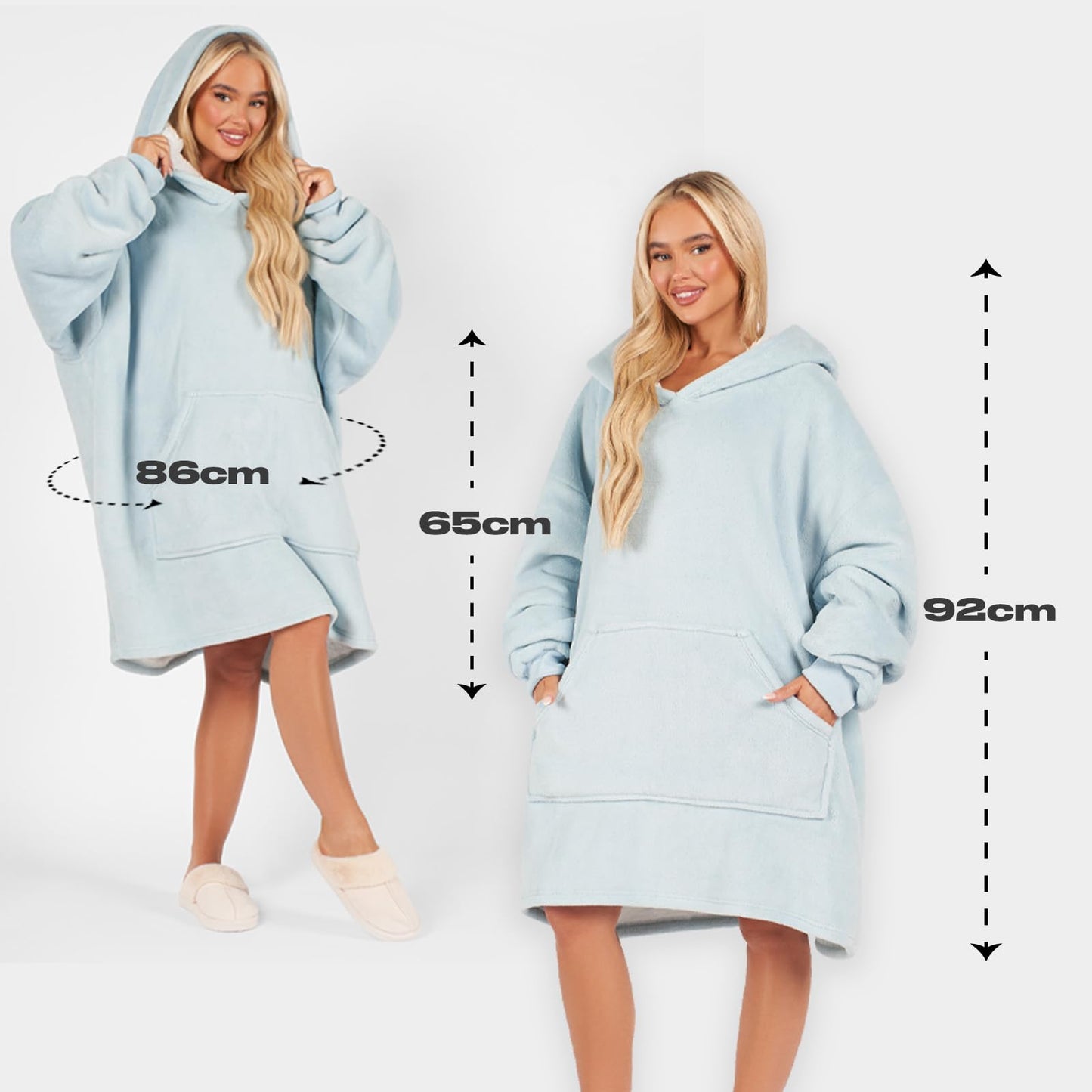 Oversized Hooded Blanket with Ultra Soft Sherpa Lining