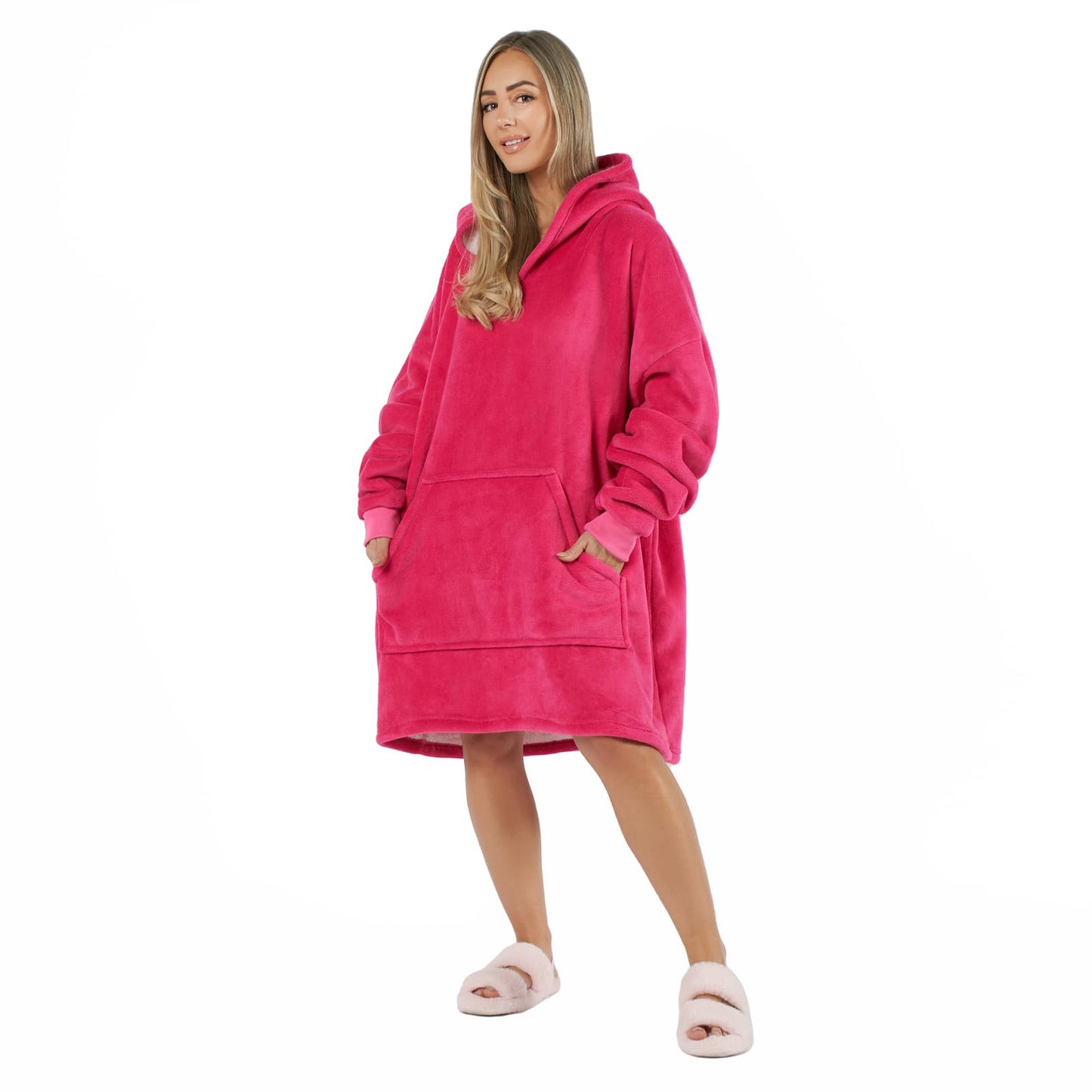 Oversized Hooded Blanket with Ultra Soft Sherpa Lining