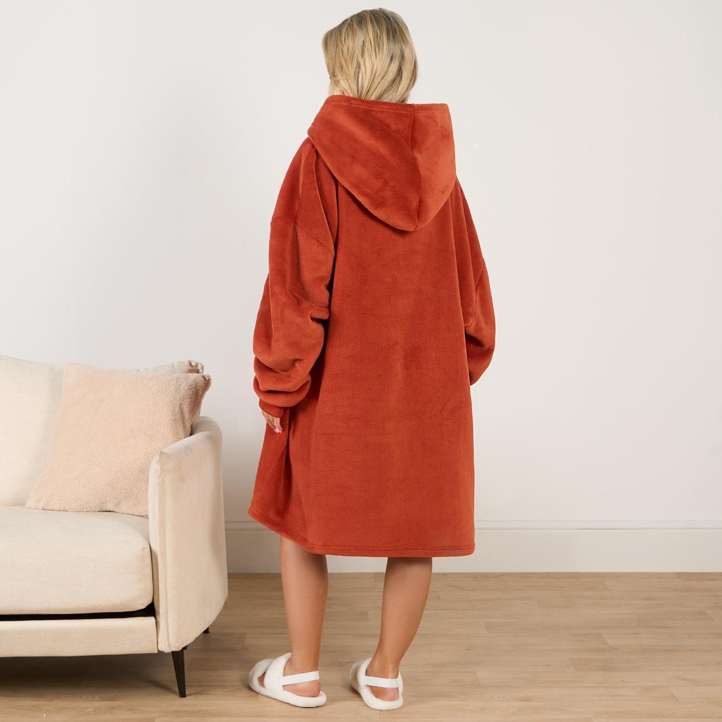 Oversized Hooded Blanket with Ultra Soft Sherpa Lining