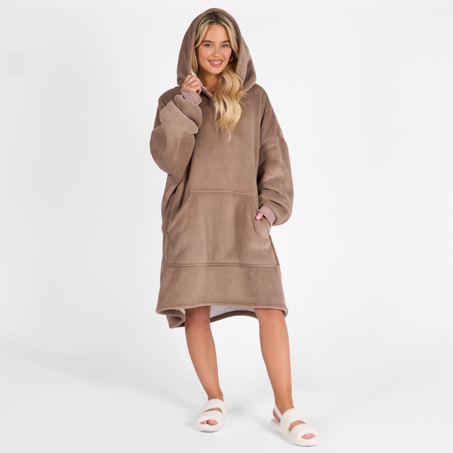 Oversized Hooded Blanket with Ultra Soft Sherpa Lining