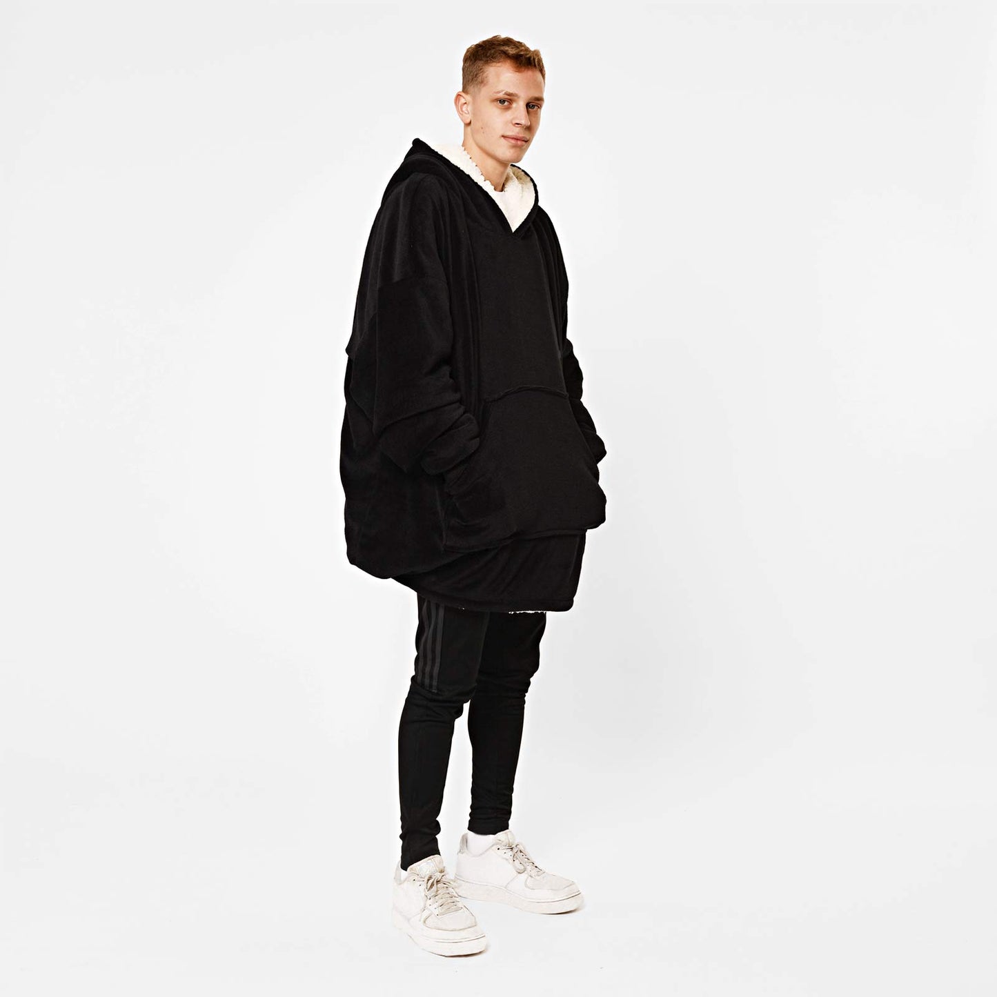 Oversized Hooded Blanket with Ultra Soft Sherpa Lining