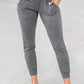 Grey High Waist Pleated Pocket Leggings