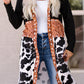 Black Western Pattern Cow Patchwork Open Front Cardigan