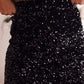 Black Sequin Bodycon Mini Skirt