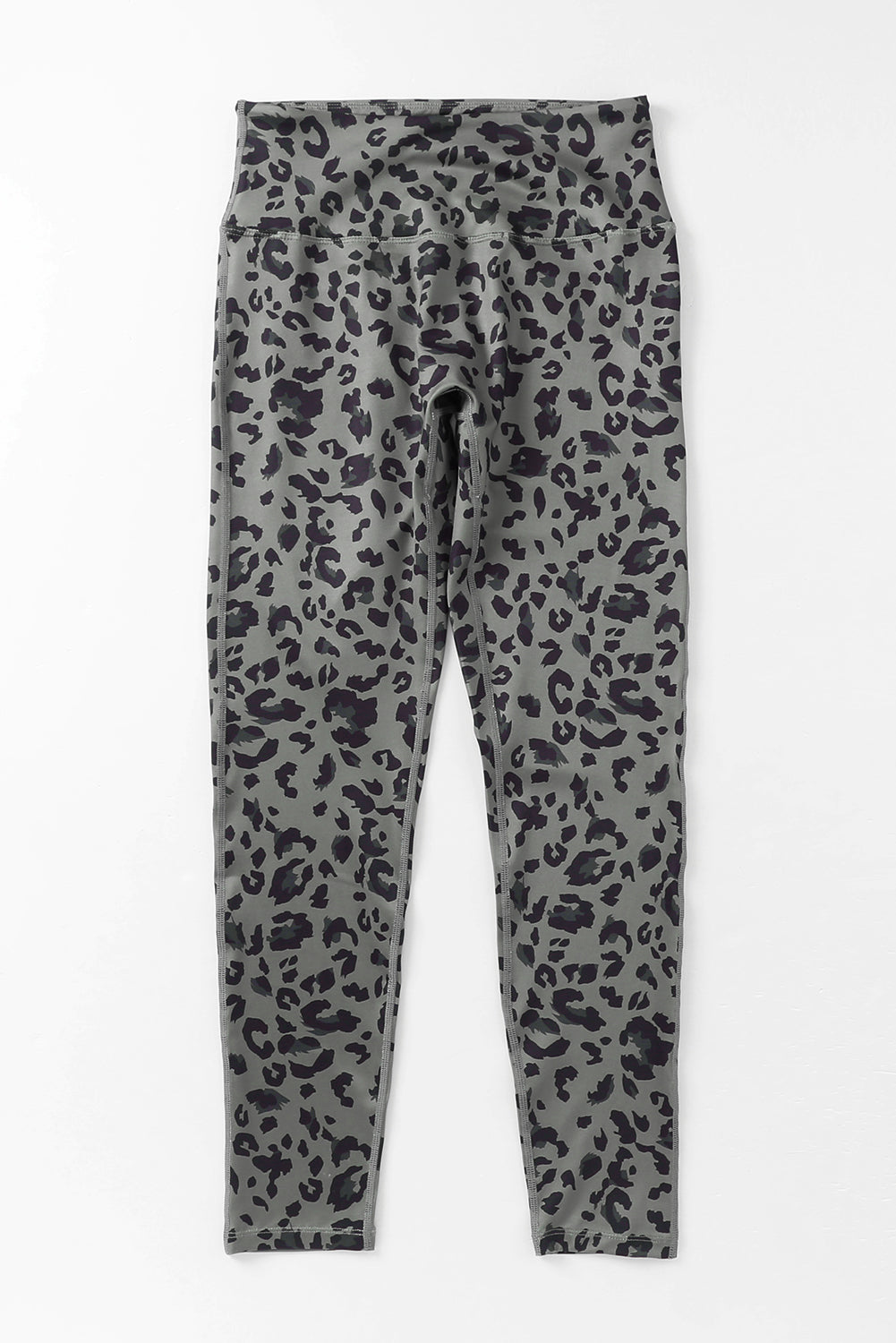 Grey Classic Leopard Print Active Leggings