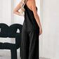 Gray Patch Pockets Spaghetti Strap Wide Leg Jumpsuit