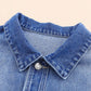 Blue Chest Pockets Drop Shoulder Loose Denim Jacket