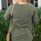 Mist Green Plus Size Thermal Knitted Babydoll Flare Top