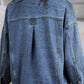 Dark Blue Washed Oversize Pocketed Denim Jacket