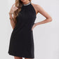 Mini Halter Sleeveless Dress Black