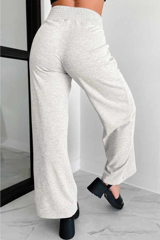 Light Grey Cross-Waist Wide Leg Lounge Trousers