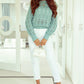 Green Sheer Knitted Pointelle Sweater