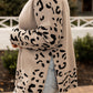 Khaki Plus Size Leopard Patchwork High Neck Sweater