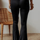 Black V Shape High Waist Flared Leggings