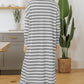 Black Stripe Print Open Front Duster Cardigan