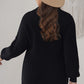 Black Ribbed Knit Lapel Neck Curvy Sweater