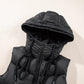 Black Sleek Quilted Puffer Hooded Gilet