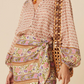 Multicolour Boho Floral Mixed Print Puff Sleeve Shirt