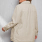 Khaki Plus Size Crochet Pattern Back Corduroy Jacket