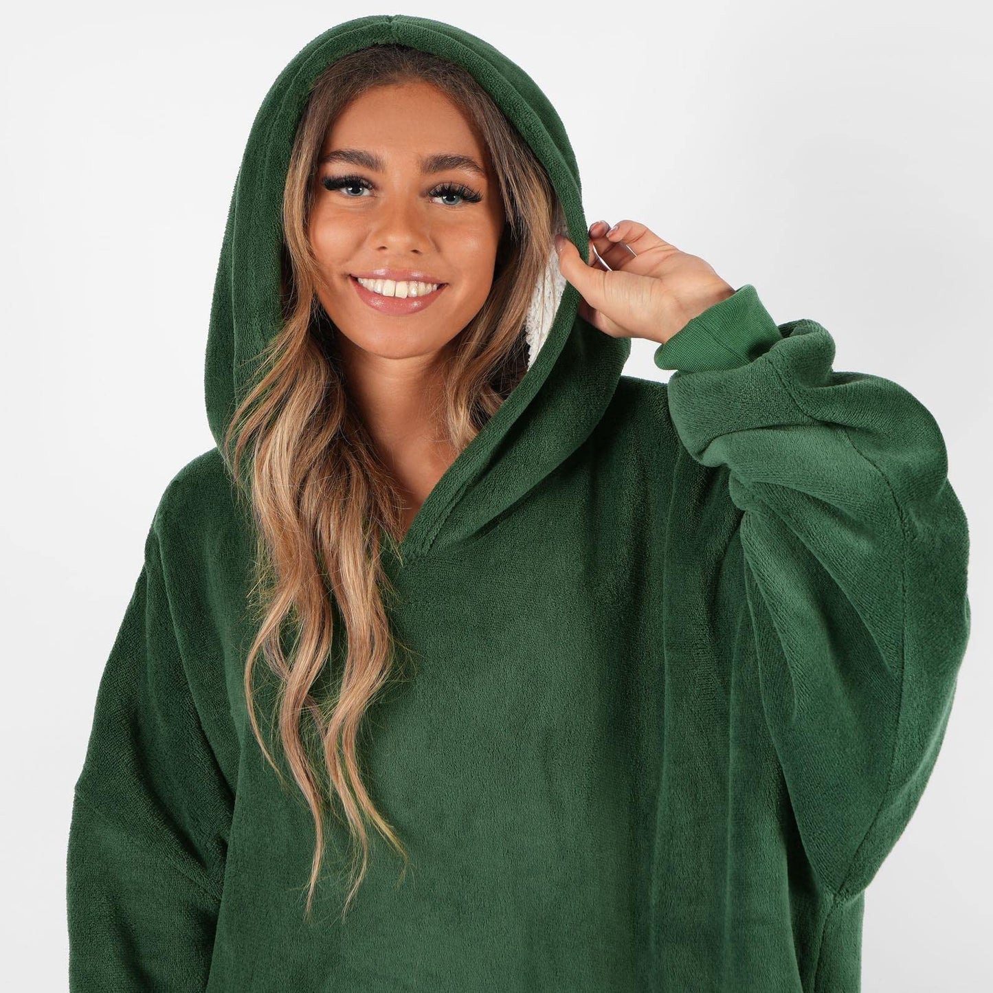 Oversized Hooded Blanket with Ultra Soft Sherpa Lining