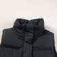 Black Windproof Longline Full Zipper Puffer Gilet with Pockets