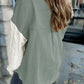 Green Cable Knit Sleeve Raw Hem Shacket