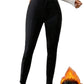 Black Crossed Waist Seamed Leg Thermal Leggings