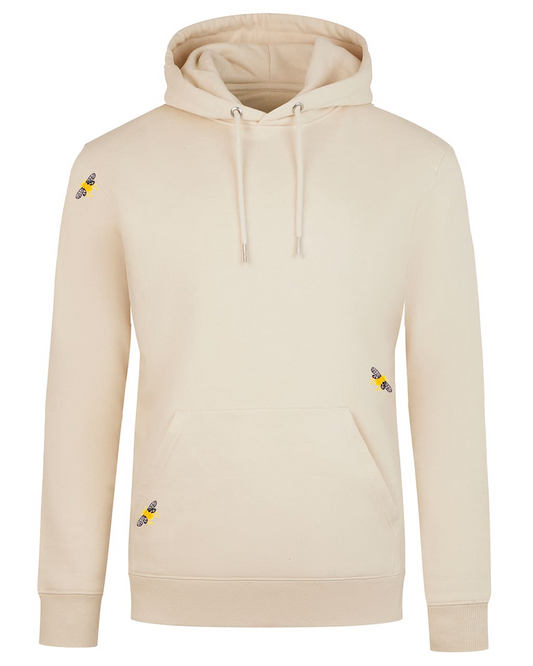 Bee Embroidered Hoodie Ecru Women