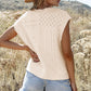 Beige Cable Knit Dolman Armholes Sweater Tank