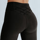 Black Criss Cross Tummy Control High Waist Leggings