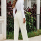 Beige Corduroy High Waist Straight Leg Pants