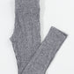 Grey Wide Waistband Ribbed Textured Knit Leggings