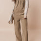 Gray Morn Solid Pocketed Loose Fit Corduroy Overall